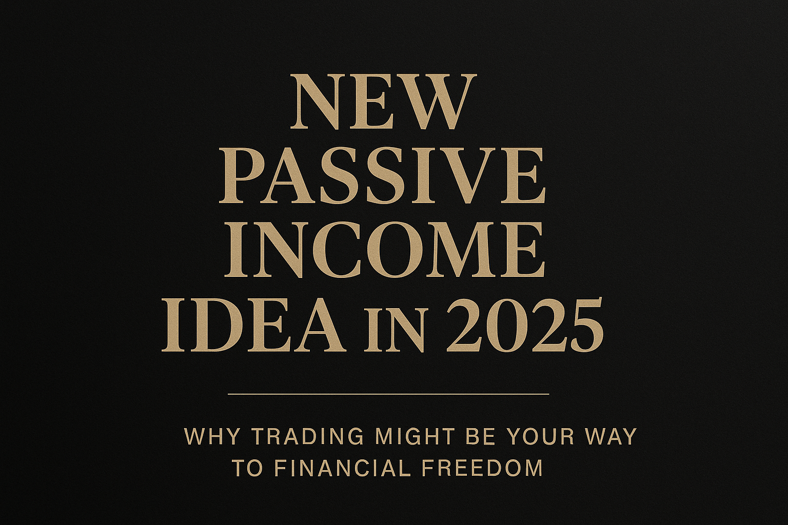 trading in 2025 passive income